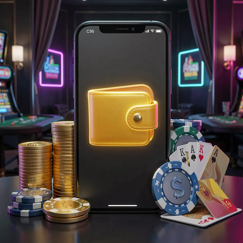 Conceito de bónus de depósito de casino online da 831BET com ecrã de smartphone a mostrar um ícone de carteira brilhante, rodeado por pilhas de moedas douradas, fichas de póquer e cartões bancários sobre um fundo escuro luxuoso com destaques néon Conceito de bónus de depósito de casino online da 831BET com ecrã de smartphone a mostrar um ícone de carteira brilhante, rodeado por pilhas de moedas douradas, fichas de póquer e cartões bancários sobre um fundo escuro luxuoso com destaques néon